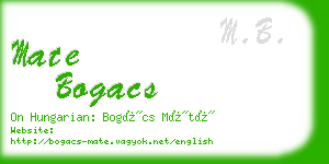 mate bogacs business card